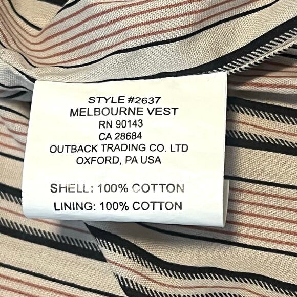 Outback Trading Company Melbourne Canvas Snap Vest XXL Western Outdoor Workwear - Picture 9 of 9